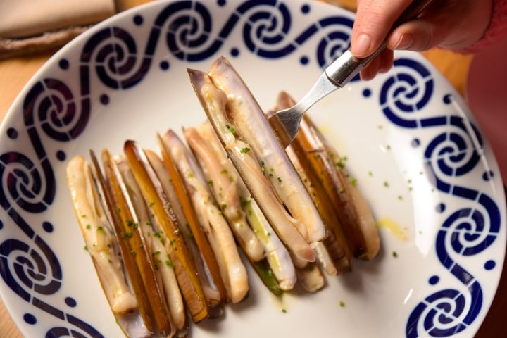 Navajas con cebollino