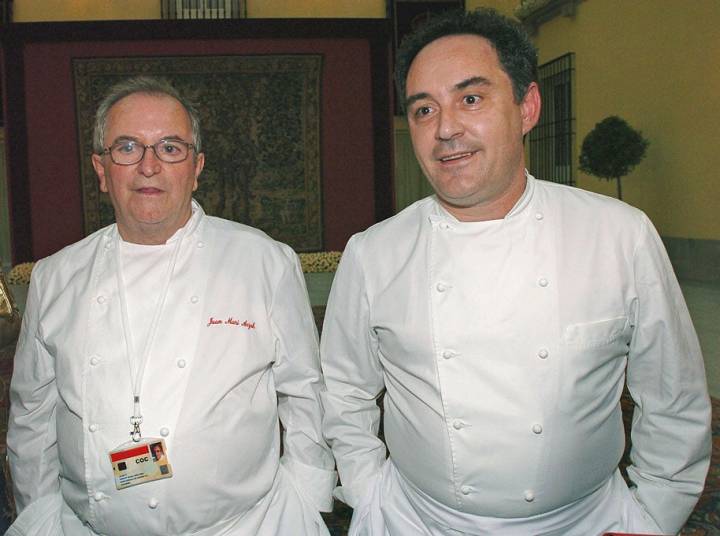 Juan Mari Arzak junto a Ferran Adrià, dos de los cocineros que elaboraron el menú real.