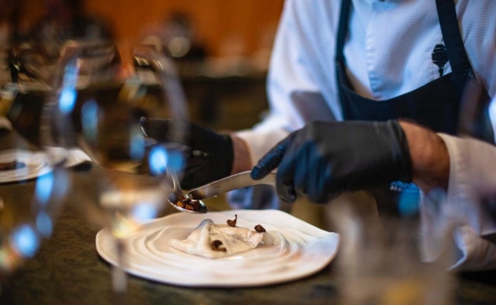 Restaurante 'A Barra': preparación de la sepia