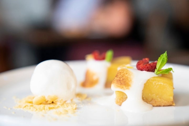 Un capricho para terminar: lima 'pie', helado de coco y confitura de jengibre.