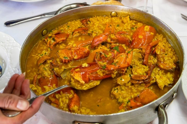 El arroz con bogavante de 'El Cerezal'. Quien lo prueba, vuelve.