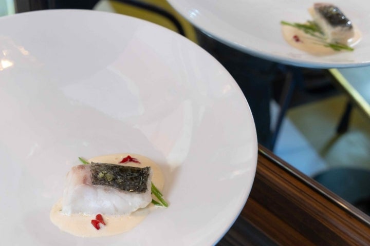  Gazpachuelo con corvina.