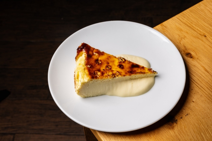 La tarta de queso es el final del menú en Bertakoteka.