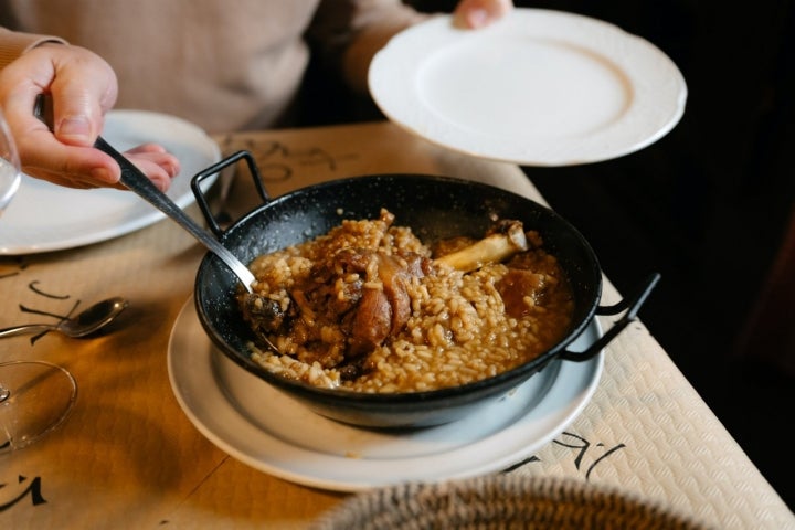 Arroz con pitu del restaurante Ca'l Xabú (Asturias).
