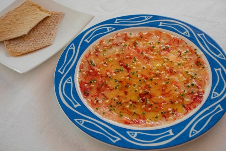 Carpaccio gamba roja