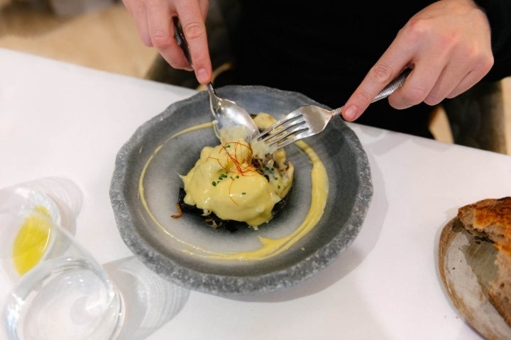 Salteado de setas y bacalao