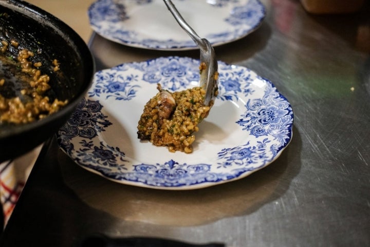 Arroz de carrillera con pimiento un poquito picante