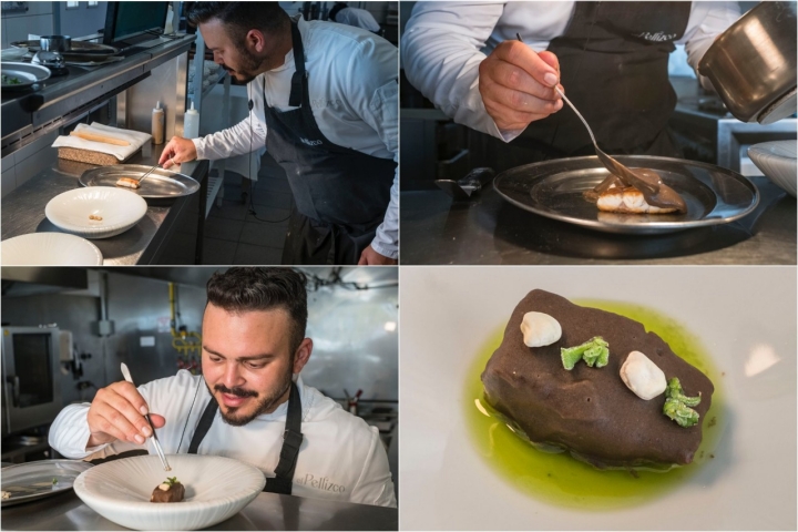 Elaboración del plato pescado negro del restaurante El Pellizco by Rigoberto Almeida (Fuerteventura).