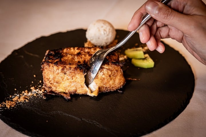 Un toque de brasa también para el postre.