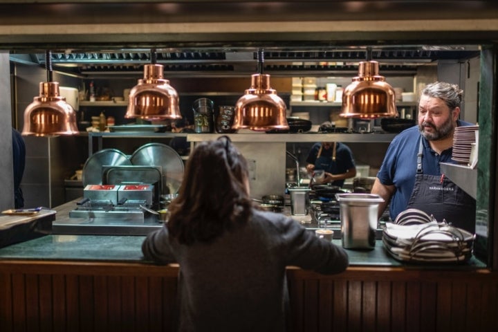 Cocina vista del restaurante.