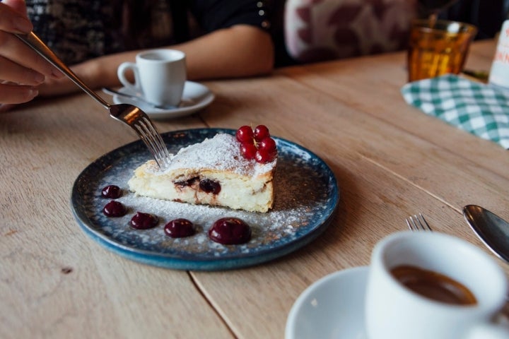 El 'pasticciotto': ricotta, crema pastelera y frambuesa.