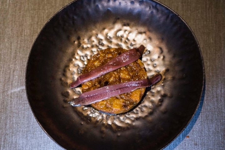 Restaurante 'Fokacha' (Madrid): 'caponata' con anchoa Xaia de Hondarribia