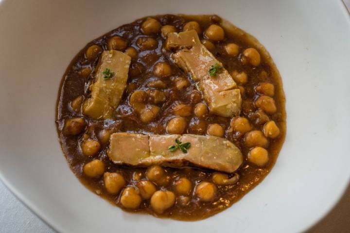 Restaurante 'LAV' (León): garbanzos con foie
