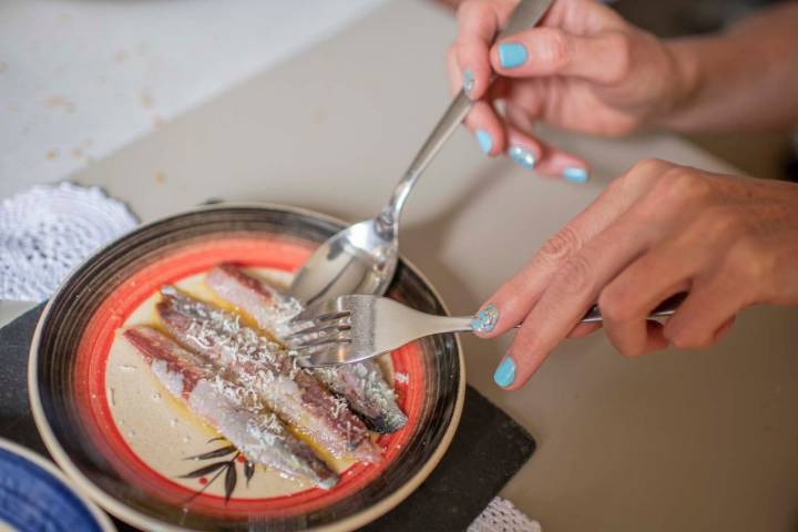La sardina marinada con parmesano.
