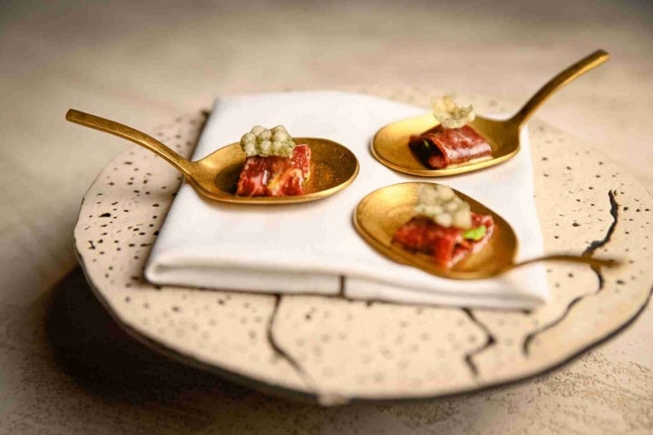 Aperitivo de picaña de vaca.
