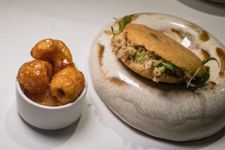 Arepa de cochino negro del restaurante Sanabria (Tenerife)