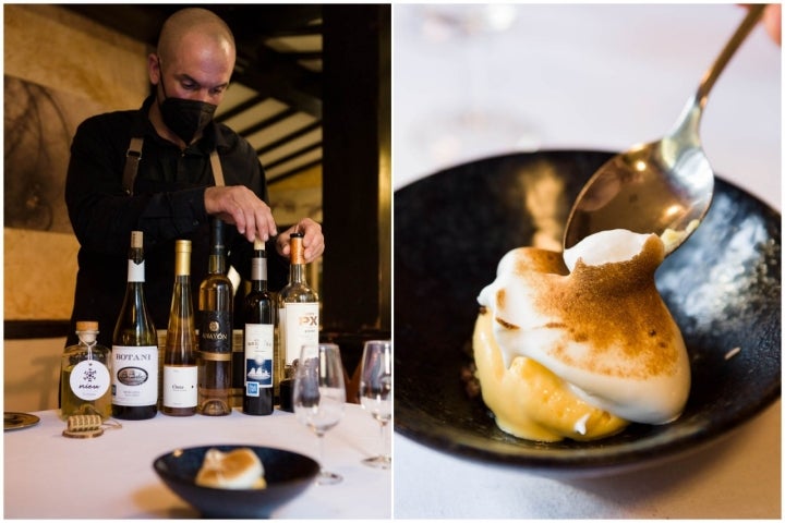 Los postres se suelen acompañar de un buen surtido de vinos.