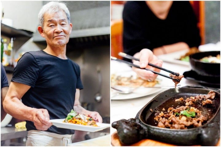 Composición del Sr. Kil, cocinero del restaurante coreano San Kil, en Barcelona y Bulgogi de ternera.