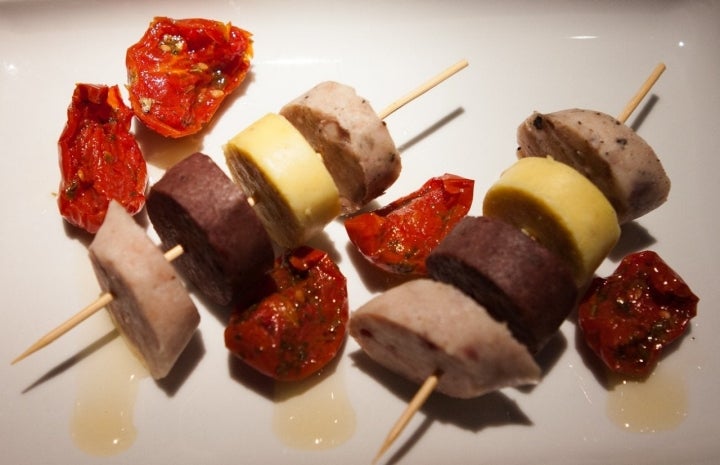 Brocheta de butifarra.