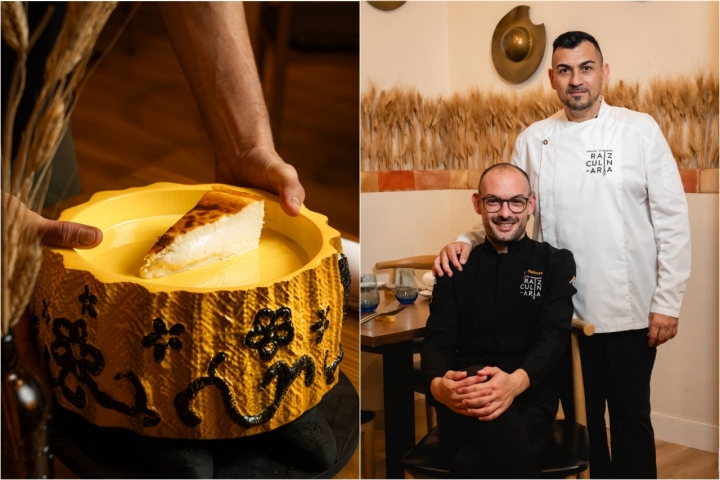 Postre y propietarios de La Rabiosa en Alcázar de San Juan (Ciudad Real).