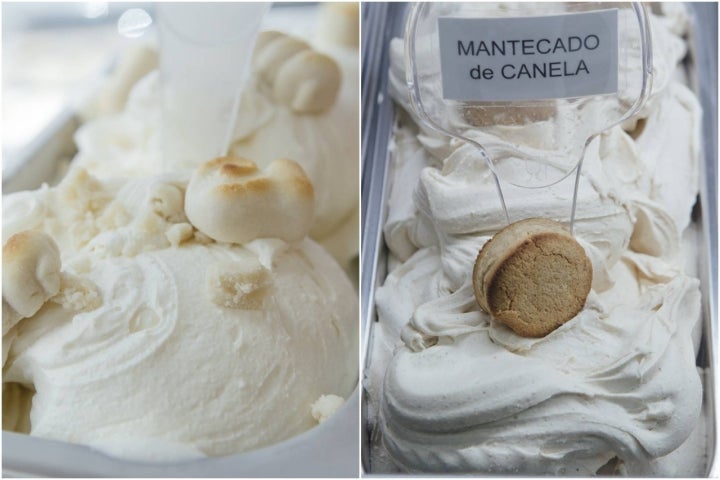 También hay helados de mazapanes y mantecados.