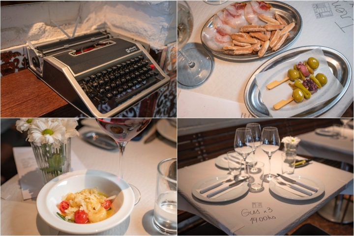 Detalles de la decoración y algunos platos de la taberna Martha (Madrid).