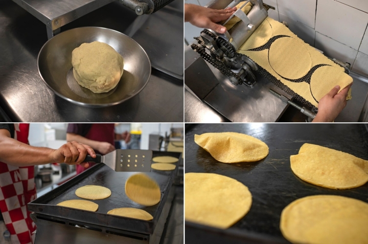 Hay que dejar que se inflen las tortillas en la plancha para que resulten más flexibles y no se rompan. 