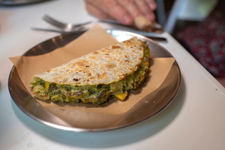  El taco de rajas, punzante y cremoso, una delicia. 