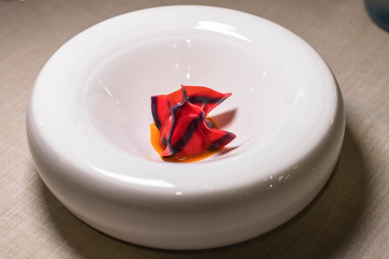 Ravoili de gamba roja de Dénia.