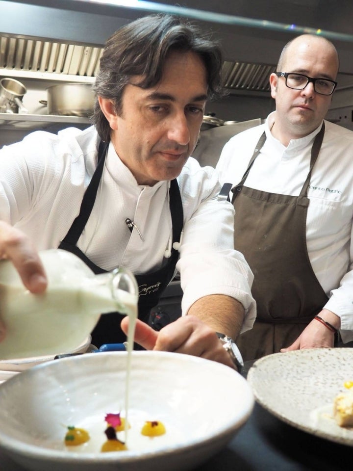 José Carlos García y Vicente Patiño, mano a mano. Foto: Valencia Culinary Meeting.