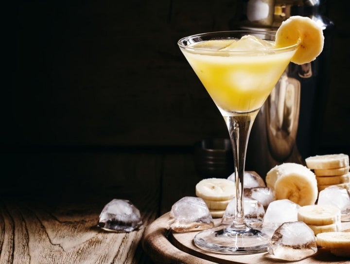 Cócteles caseros. Daiquiri de plátano. Foto: Shutterstock.