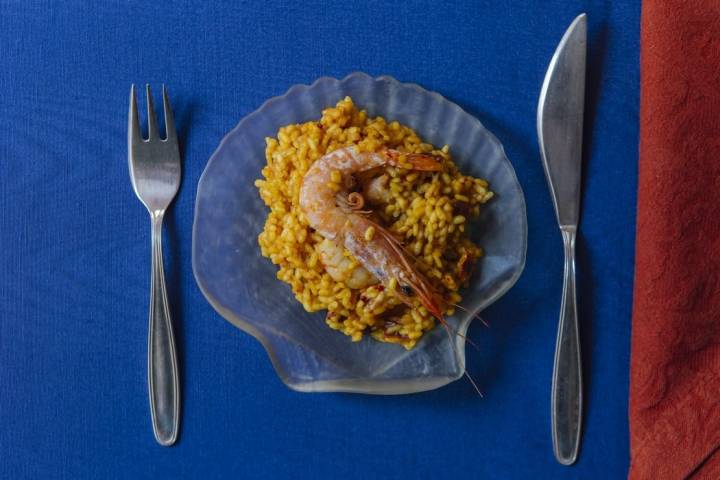 Las gambas de Huelva y el arroz, una mezcla muy gustosa.