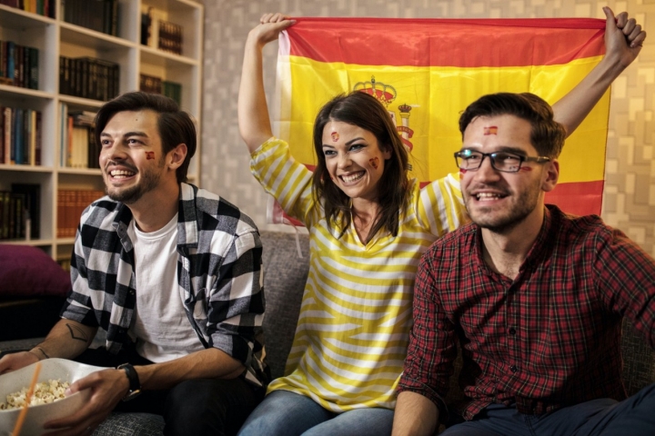 Celebración de un partido de fútbol de la selección española