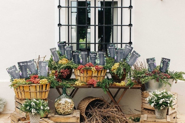 Detalle del atrezzo de una de las bodas celebradas en esta bodega. Foto: Marqués de Vargas