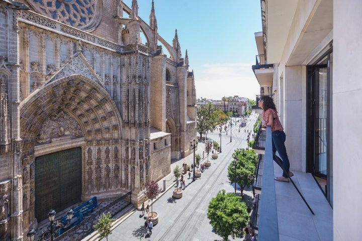 Estas son las vistas desde el balcón del apartamento 'Puerta Catedral Suite Superior'.