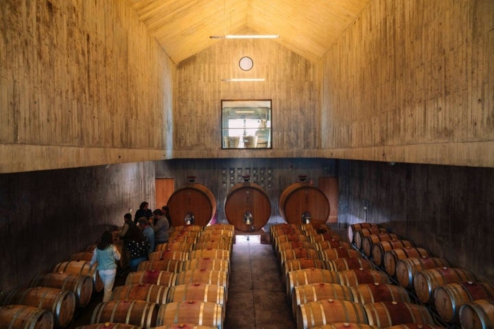 Bodega de Torre de Palma, llamada 'catedral del vino' en el propio hotel. Foto: David Pires