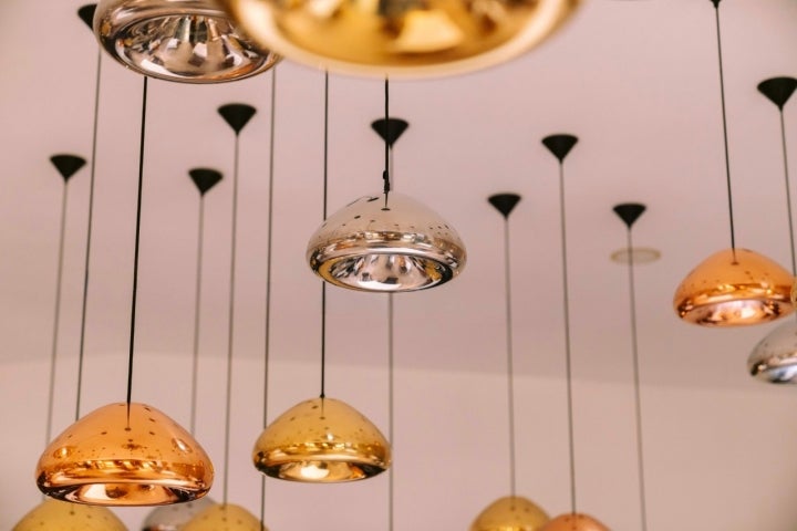 Lámparas del restaurante MAPA del hotel L'and Vineyards. Foto: David Pires