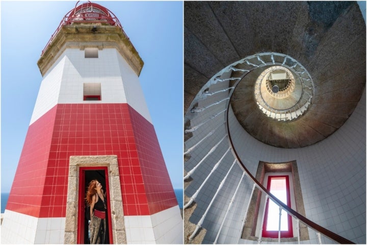 La torre y la escalera de caracol del faro.