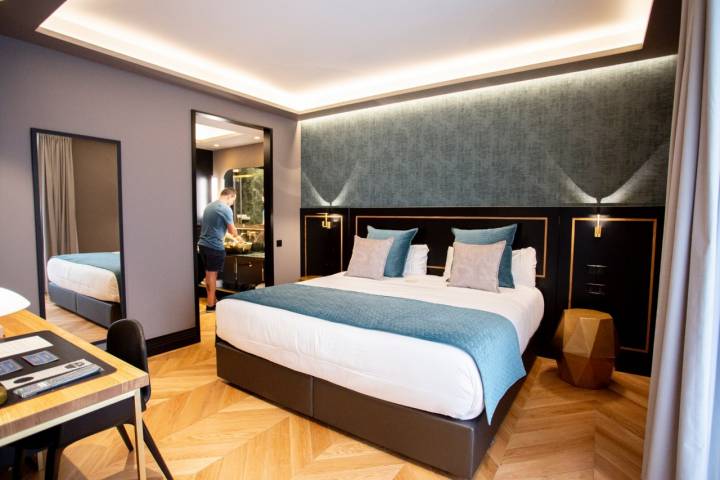 Una de las suites del hotel Ibiza Rooms de Logroño.