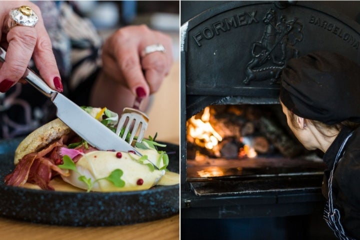 Hotel 'Las Mimosas' (Ibiza): plato de desayuno y cocinera en el horno