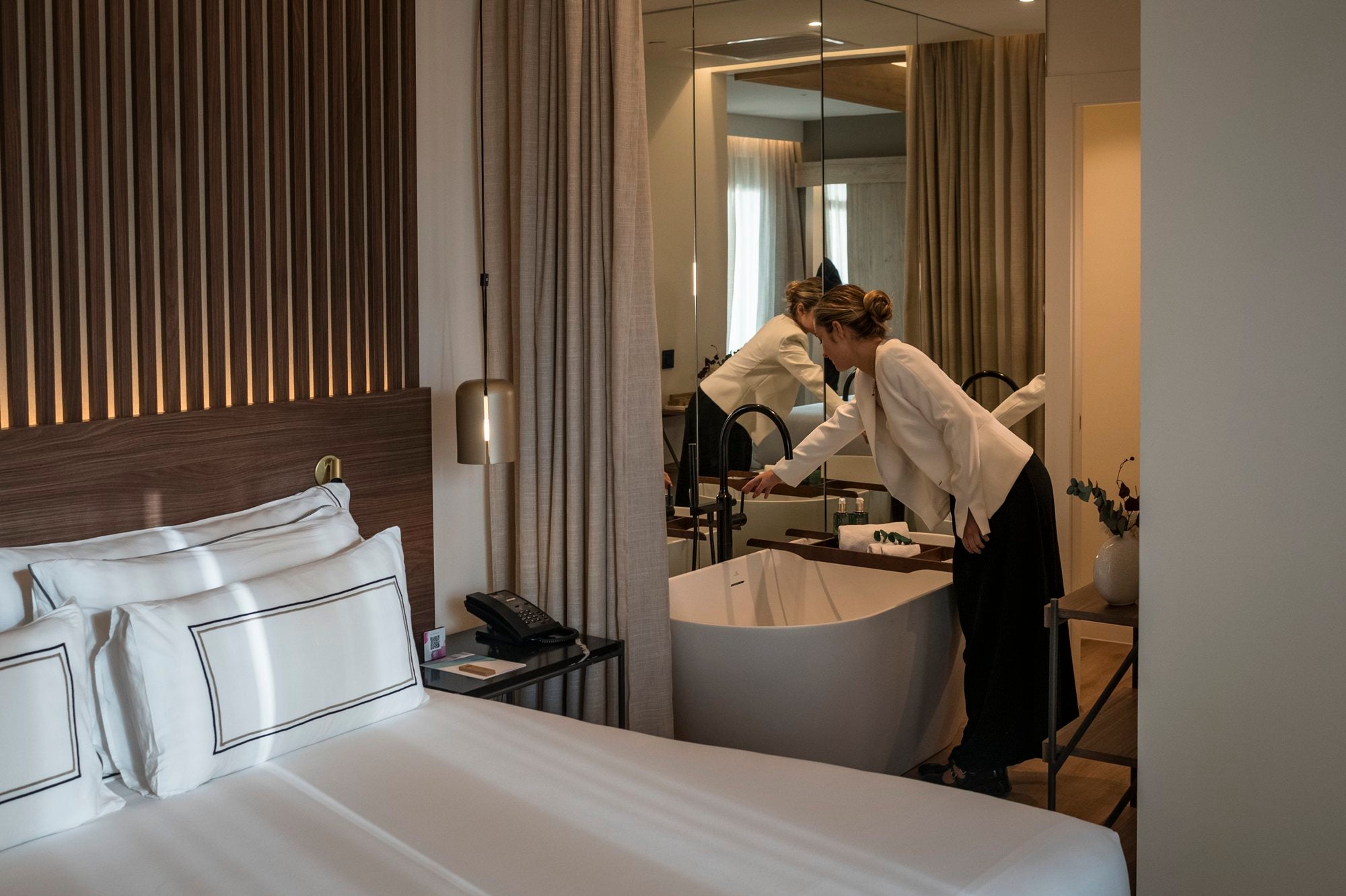 Almohadas de diferente dureza para que los huéspedes elijan.