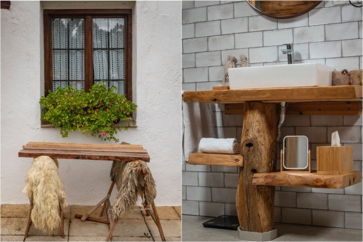 Detalles de la decoración del hotel Nafarrola (Bermeo, Bizkaia).