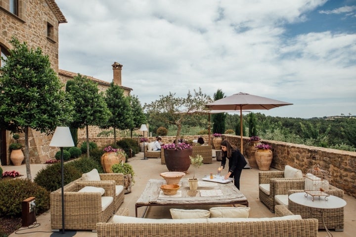 Hotel Vella Farga (Lladurs) terraza