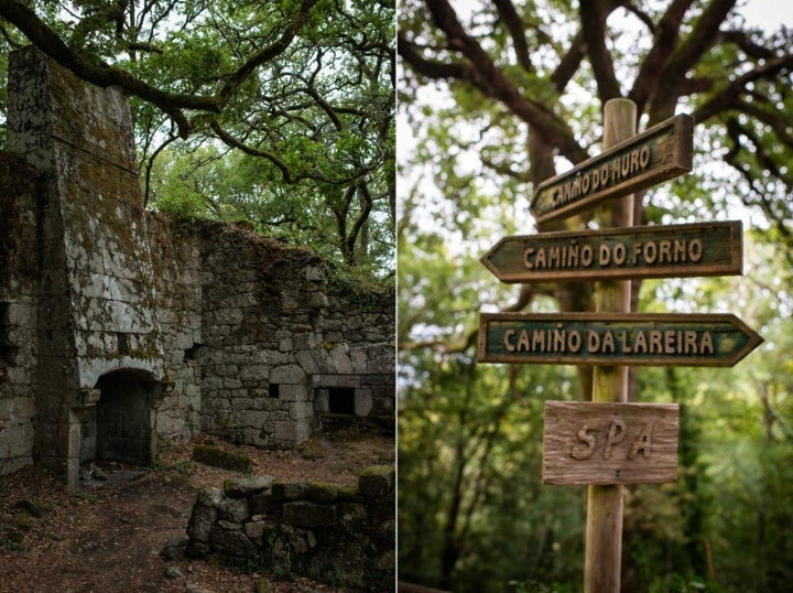 Antiguos hornos de la panadería del parador en los caminos del bosque.