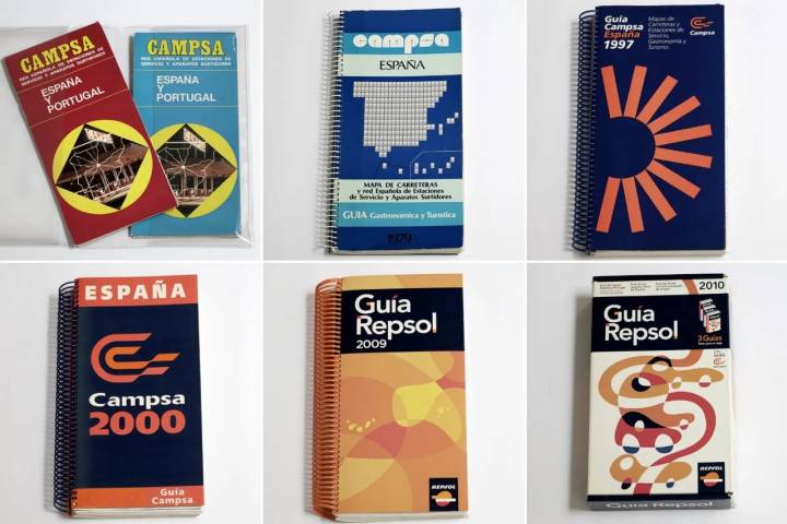 Guía Campsa y Repsol de varias ediciones