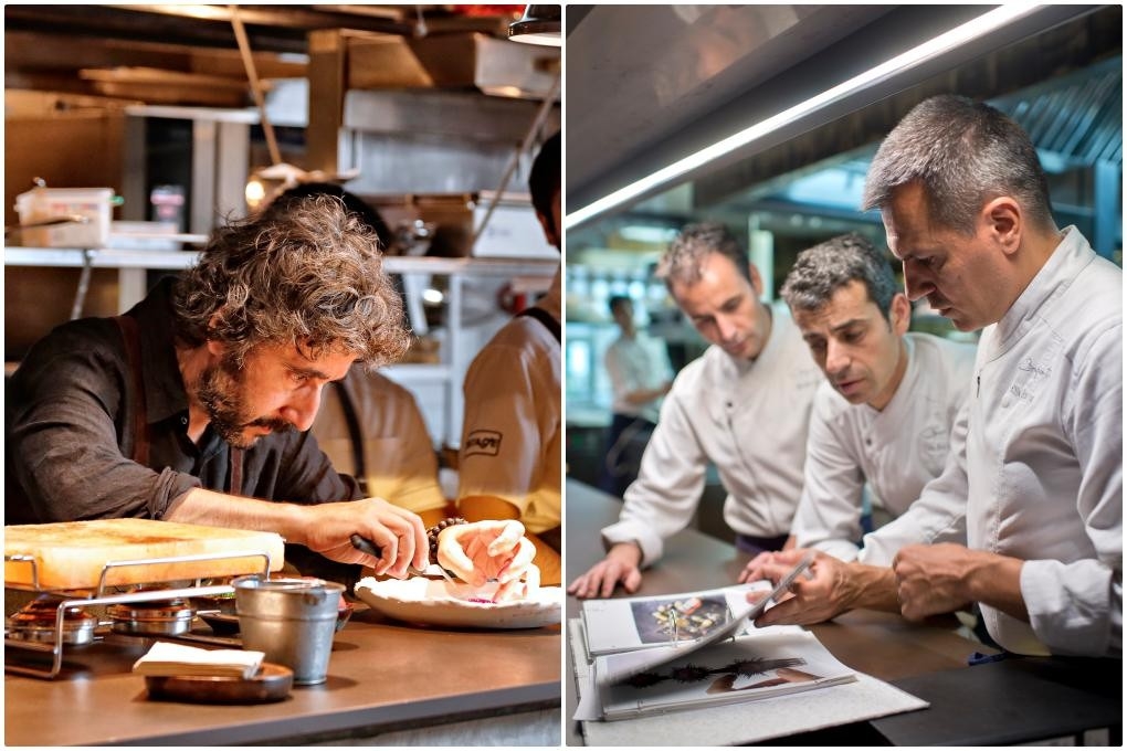 Diego Guerrero y los chefs de Disfrutar (Barcelona)