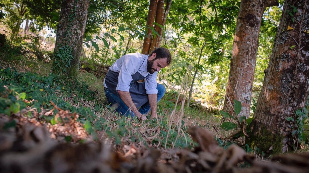 Restaurante 'Landua': Alberto Cruz en el monte recogiendo hierbas