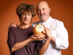 Inma Martínez y Óscar Campo, del restaurante Halconeras de Sancho IV en Funes (Navarra).
