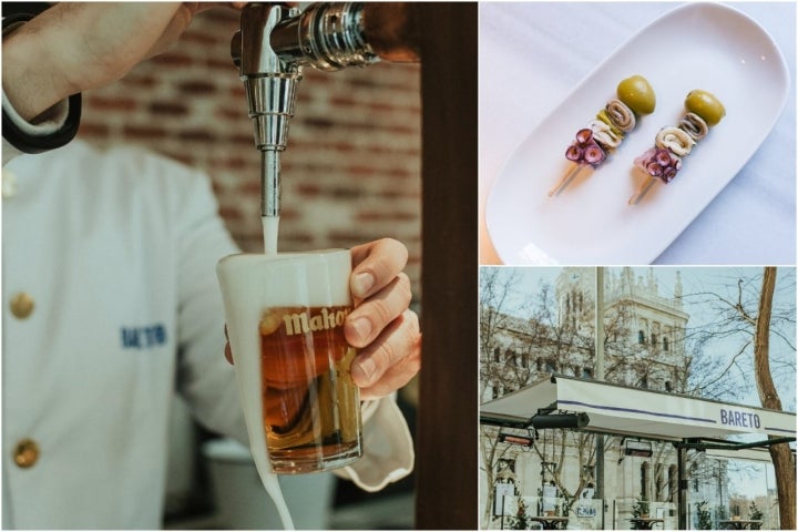 Una caña y una banderilla con vistas al Palacio de Cibeles. Foto: 'Bareto'