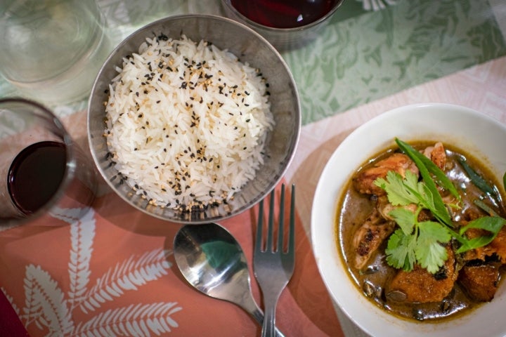 El curry verde de pollo y calabaza de 'Yeca' gusta a todos. Foto: Sofía Moro